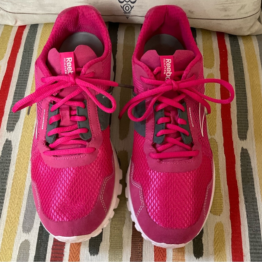 REEBOK REALFLEX 3D Fusion Frame Women's Pink and Grey Sneakers